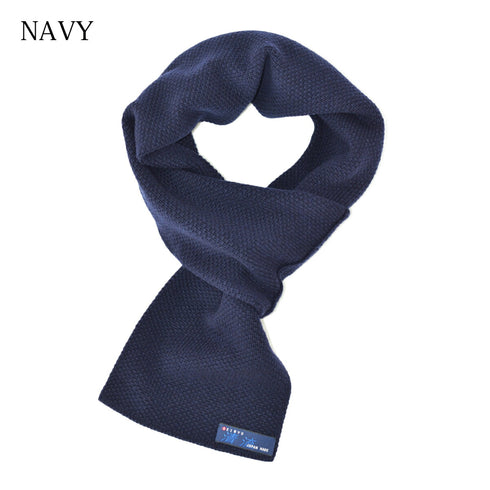 【日本製】 マフラー メンズ ウール 暖かい 通し穴 ユニセックス 無地 グレー(BMZ22-012-gr)