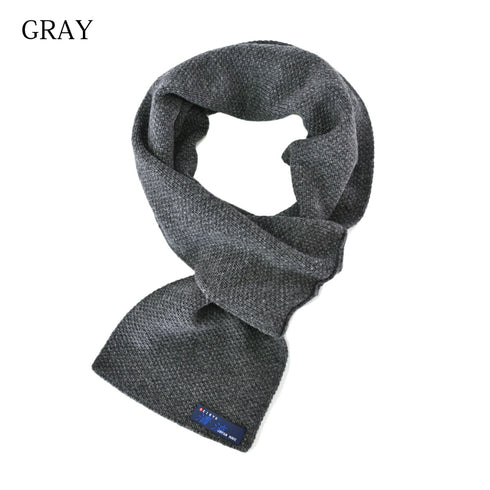 【日本製】 マフラー メンズ ウール 暖かい 通し穴 ユニセックス 無地 グレー(BMZ22-012-gr)