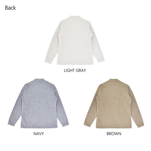 フリース ハイネック レディース 長袖 カットソー 暖かい 起毛 ストレッチ 無地 ネイビー(FL22FW-016W-na)