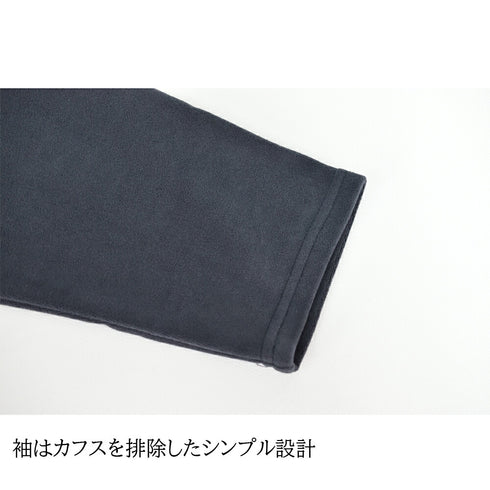 【日本製】 シャツ メンズ 長袖 暖かい 表起毛 無地 バンドカラー ブラック(FL22FW-009M-bk)