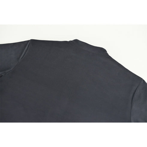 【日本製】 シャツ メンズ 長袖 暖かい 表起毛 無地 バンドカラー ブラック(FL22FW-009M-bk)