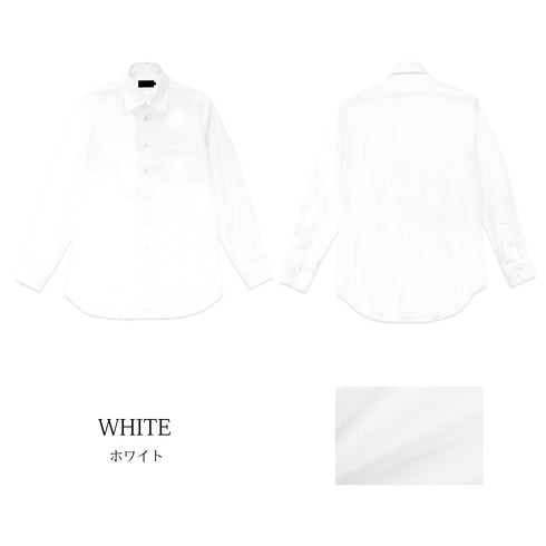 【日本製】 ワイシャツ メンズ ビジネス 長袖 ドレスシャツ 無地 レギュラーカラー コットンツイル 綿100% サックス(LFS22-006-sa)