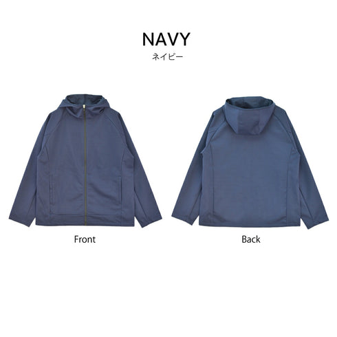 ジャケット メンズ フルジップパーカー 長袖 撥水 防風 UVカット ポケット 無地 グレー(FL23SS-007M-gr)