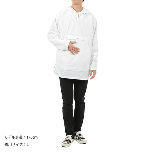 マウンテンパーカー メンズ プルオーバー 長袖 撥水 防風 UVカット ポケット 無地 ホワイト(FL23SS-008M-wh)