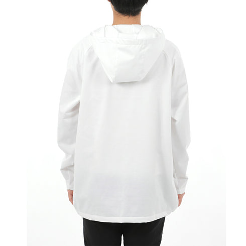 マウンテンパーカー メンズ プルオーバー 長袖 撥水 防風 UVカット ポケット 無地 ホワイト(FL23SS-008M-wh)