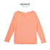 【日本製】 tシャツ レディース 長袖 カットソー ボートネック 軽い イージーケア 綿モダール コットン 無地 オレンジ(FL23SS-0012W-or)
