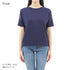 【日本製】 tシャツ レディース 半袖 デザインカットソー ボートネック 軽い イージーケア 綿モダール コットン 無地 ネイビー(FL23SS-0011W-na)