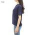 【日本製】 tシャツ レディース 半袖 デザインカットソー ボートネック 軽い イージーケア 綿モダール コットン 無地 ネイビー(FL23SS-0011W-na)