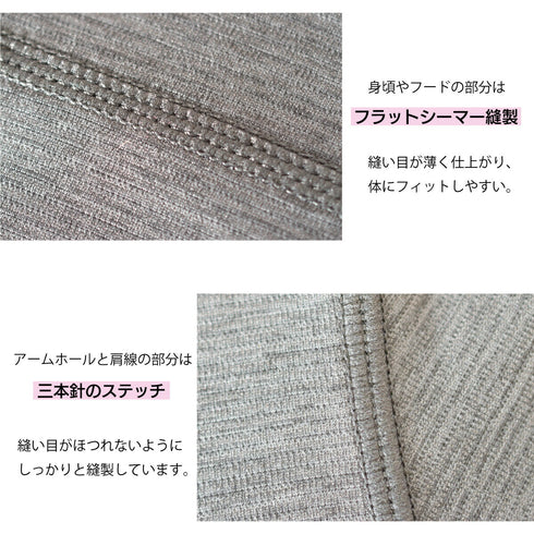 パーカー レディース フルジップ 吸汗速乾 UVカット 軽い 無地 羽織 チャコール(FL23SS-001W-ch)