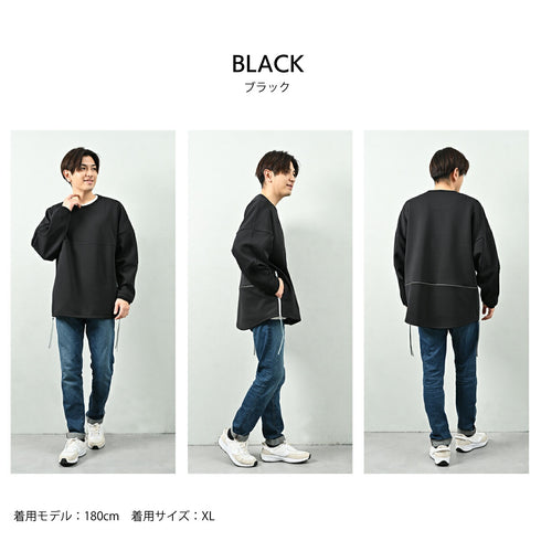 【日本製】 スウェットトレーナー 長袖 プルオーバー 柔らかい UVカット ポケット カイロポケット 無地 ユニセックス YAMITSUKI カーキ(Makuake-W04-kh)