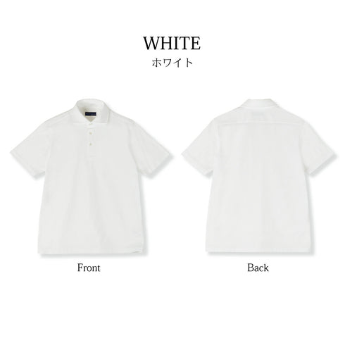 【日本製】 ポロシャツ メンズ 半袖 接触冷感 涼しい 吸水速乾 ワイドカラー カモフラージュ ホワイト(SPKJ23-030-wh)