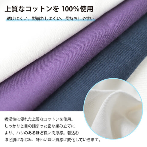 【日本製】 tシャツ レディース 半袖 透けない 大きいサイズ ボートネック 綿100% ハードコットン ネイビー(FL23SS-016W-na)