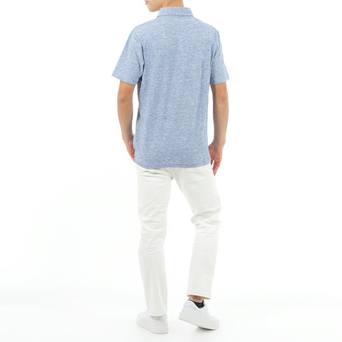 ポロシャツ メンズ 半袖 綿100% スラブ天竺 無地 ボタンダウン ブラック(FL23SS-006M-bk)