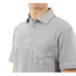 ワッフル ポロシャツ メンズ 半袖 綿100% ストレッチ 無地 セミワイドカラー グレー(FL23SS-009M-gr)