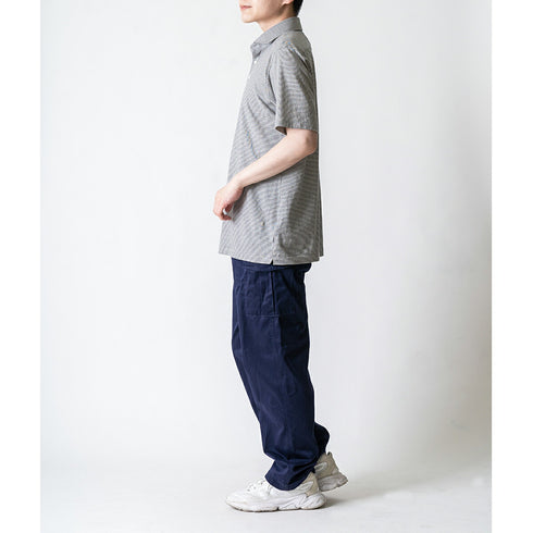 Short-sleeved polo shirt, polo shirt for men, made in Japan, short sleeve, striped, cool biz, easy care, organic, spkj23-031