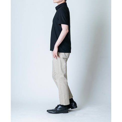 【日本製】 ポロシャツ メンズ 半袖 ビジネス 接触冷感 涼しい 無地 ワイドカラー 綿100% 強撚天竺 ホワイト(SPKJ23-032-wh)