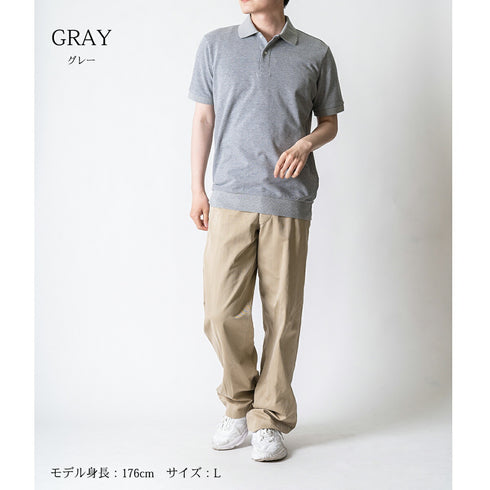Short-sleeved polo shirt, polo shirt for men, made in Japan, short sleeve, 100% cotton, cool biz, spkj23-038