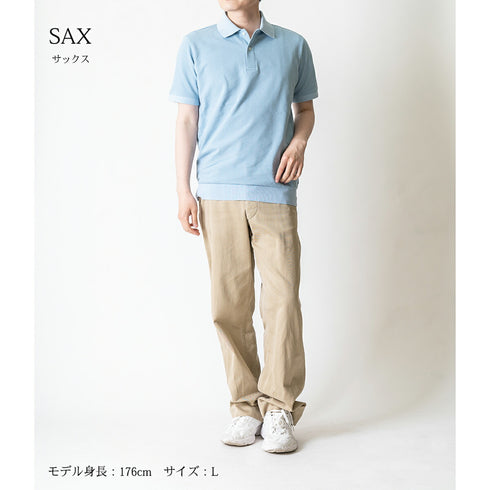 Short-sleeved polo shirt, polo shirt for men, made in Japan, short sleeve, 100% cotton, cool biz, spkj23-038