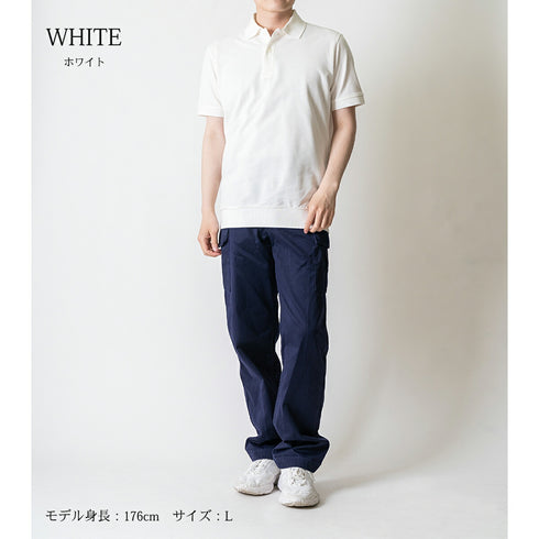 Short-sleeved polo shirt, polo shirt for men, made in Japan, short sleeve, 100% cotton, cool biz, spkj23-038