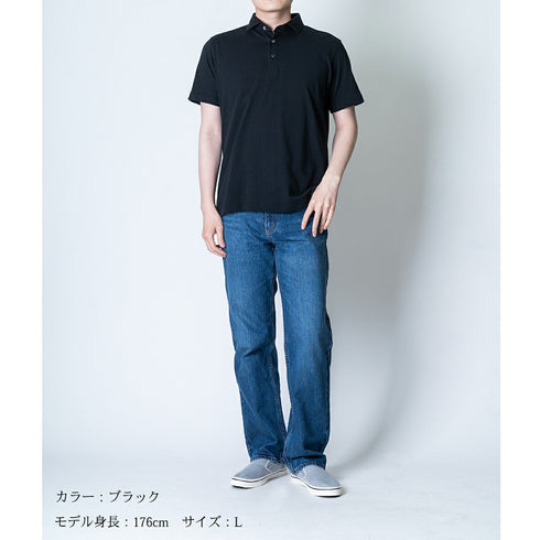 【日本製】 ポロシャツ メンズ 半袖 オーガニックコットン 綿100% やわらかい 無地 ワイドカラー グレー(SPKJ23-029-gr)