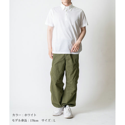 【日本製】 ポロシャツ メンズ ビジネス 半袖 吸水速乾 イージーケア 無地 ボタンダウン ホワイト(2021-P2-wh)