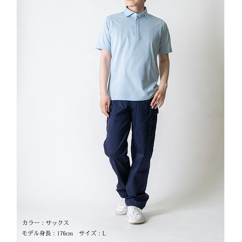 【日本製】 ポロシャツ メンズ 半袖 ビジネス 吸水速乾 イージーケア ノーアイロン 無地 ワイドカラー ホワイト(2021-PM5-wh)