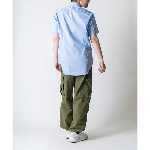 【日本製】 ワイシャツ メンズ ビジネス 半袖 綿100% スーピマコットン 無地 ワイドカラー ホワイト(2022-HSS25-wh)