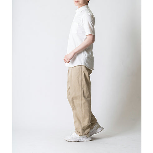 【日本製】ワイシャツ メンズ 半袖 ビジネス 綿100% GIZAコットン イージーケア ノーアイロン 無地 ワイドカラー サックス(2021-HSY6-sa)