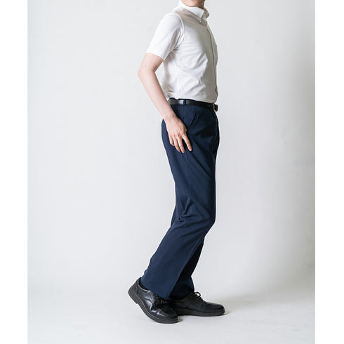 【日本製】 ワイシャツ メンズ ビジネス 半袖 吸水速乾 ストレッチ ノーアイロン 無地 ボタンダウン イージーフォーマルシャツ ホワイト(2021-HSM24-wh)