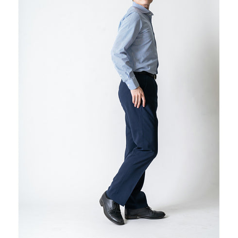 【日本製】 ワイシャツ メンズ ビジネス 長袖 ドレスシャツ ワイドカラー ロンドンストライプ ブルー(2022-SS27-bl)