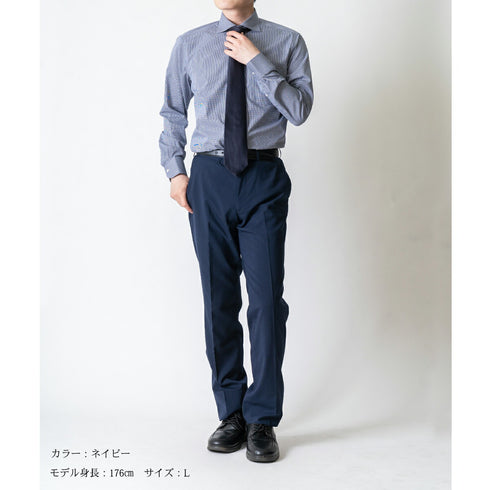 Business shirt, dress shirt, dress shirt, wide collar, check shirt, check, men's, long sleeve, wrinkle-resistant, made in Japan, moisture-wicking, quick-drying, 2022-SS28