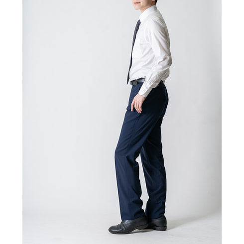 【日本製】 ワイシャツ メンズ ビジネス 長袖 ドレスシャツ 無地 ボタンダウン コットンツイル 綿100% サックス(LFS22-007-sa)