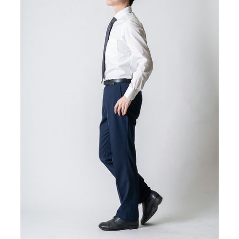 【日本製】ワイシャツ メンズ ビジネス 長袖 ドレスシャツ ワイドカラー スーピマコットン 綿100% ホワイト(2021-SS11-wh)