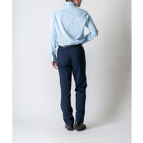 【日本製】ワイシャツ メンズ ビジネス 長袖 白シャツ イージーケア ノーアイロン 無地 ワイドカラー 綿100% ピマコットン ホワイト(SA-1-wh)