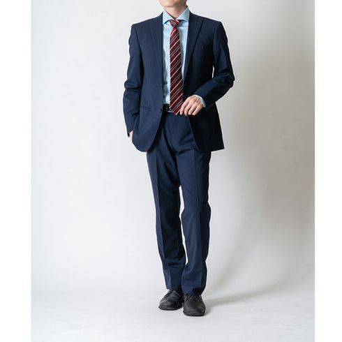 【日本製】ワイシャツ メンズ ビジネス 長袖 イージーケア ノーアイロン 無地 ワイドカラー 綿100% ピマコットン サックス(SA-1-sa)