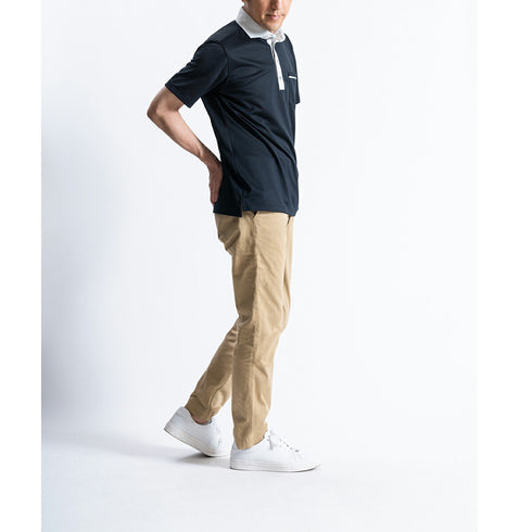 【日本製】 ポロシャツ メンズ 半袖 吸水速乾 ゴルフ スポーツ ワイドカラー 無地 フィールドセンサー グレー(2022-PS12-gr)