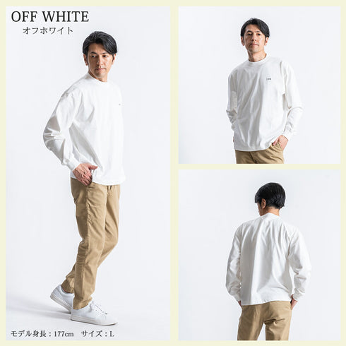 【日本製】 tシャツ メンズ 長袖 ゆったりサイズ クルーネック 丸首 無地 綿100% スムース天竺 ブラック(FL23FW-002-bk)