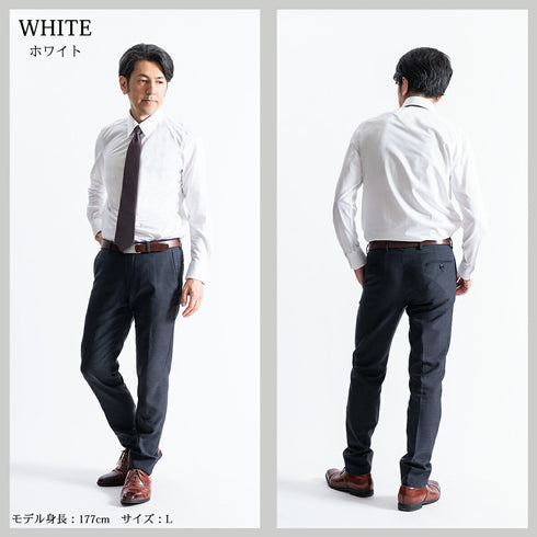 【日本製】 ワイシャツ メンズ 長袖 ビジネス 鹿の子 イージーケア ノーアイロン 無地 レギュラーカラー サックス(SNKN23-044-sa)