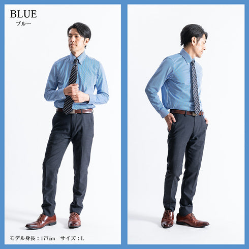 【日本製】 ワイシャツ メンズ 長袖 ビジネス イージーケア ノーアイロン ボタンダウン ロンドンストライプ ピンク(SNKN23-042-pi)