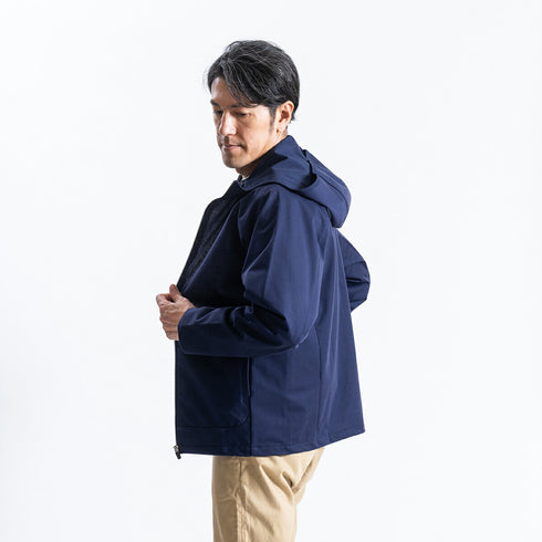 ジャケット メンズ フルジップパーカー 長袖 撥水 防風 UVカット ポケット 無地 グレー(FL23SS-007M-gr)