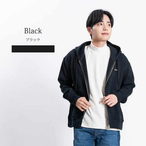 【日本製】 パーカー スウェット メンズ 裏起毛 暖かい フルジップ 無地 グレー(FL23FW-003-gr)