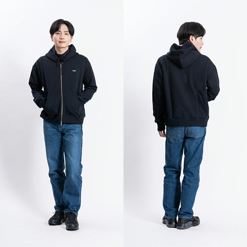 【日本製】 パーカー スウェット メンズ 裏起毛 暖かい フルジップ 無地 グレー(FL23FW-003-gr)