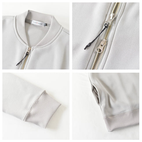 【日本製】 ジャケット メンズ フルジップ スウィングトップ 無地 ダンボールニット ブラック(FL23FW-005-bk)