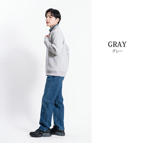 【日本製】 ジャケット メンズ フルジップ スウィングトップ 無地 ダンボールニット ブラック(FL23FW-005-bk)