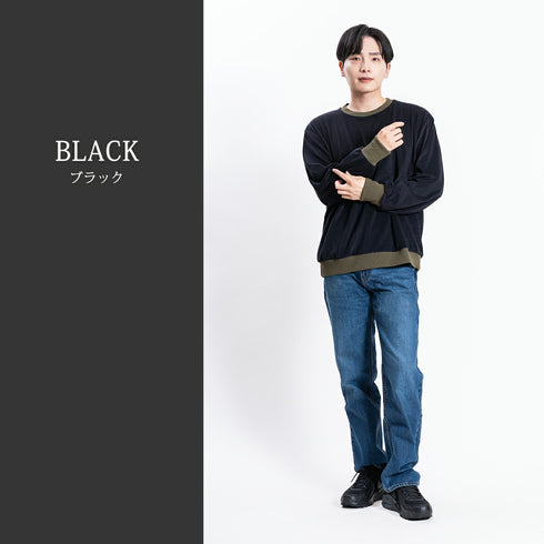 【日本製】スウェット メンズ トレーナー 暖かい 表起毛 クルーネック 無地 グレー(FL22FW-018M-gr)
