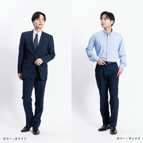 【日本製】 ワイシャツ メンズ ビジネス 長袖 イージーケア ノーアイロン 無地 ボタンダウン イージーフォーマルシャツ ホワイト(LKS22-013-wh)