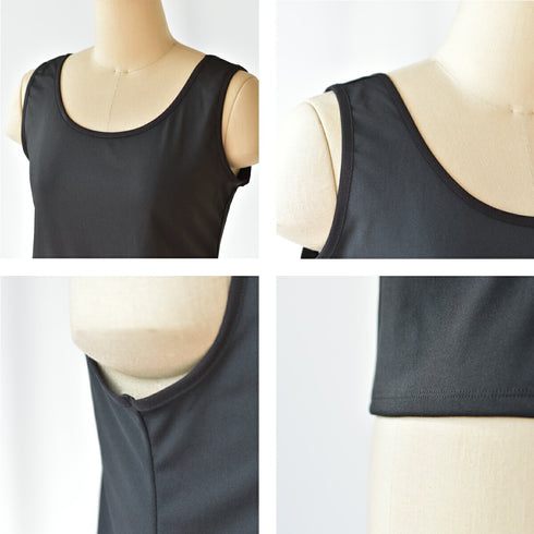 【日本製】 タンクトップ レディース インナー 吸水速乾 UVカット 無地 クルーネック エコ素材 ベアスムース ホワイト(FL24SS-007-wh)