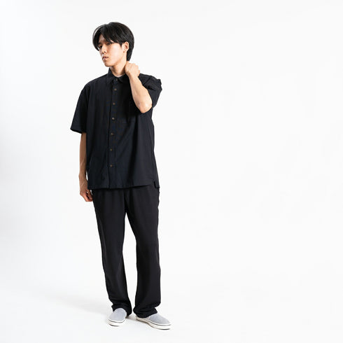 【日本製】 シャツ メンズ 半袖 大きいサイズ ワンポケット 無地 オーガニックコットン 綿100% ボックスシルエット ホワイト(FL24SS-002-wh)