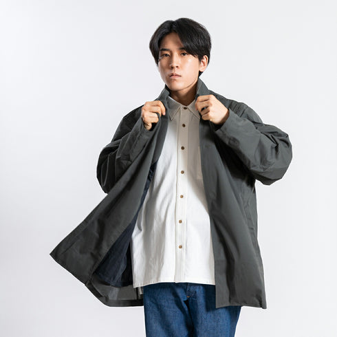 【日本製】 シャツ メンズ 半袖 大きいサイズ ワンポケット 無地 オーガニックコットン 綿100% ボックスシルエット ホワイト(FL24SS-002-wh)