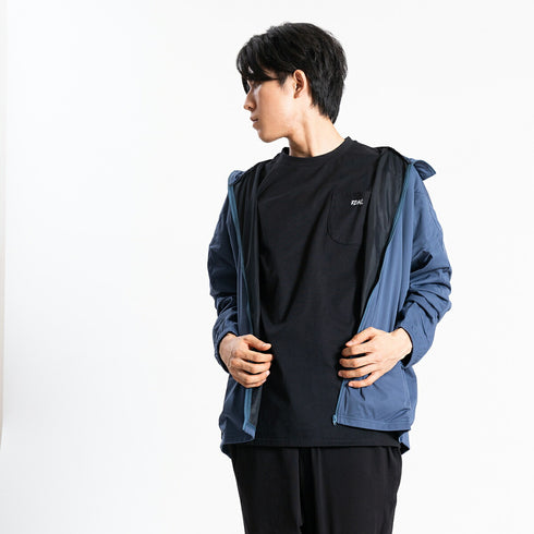 【日本製】 tシャツ メンズ 半袖 オーガニックコットン 綿100% クルーネック ワンポケット 刺繍 無地 ブラック(FL24SS-004-bk)